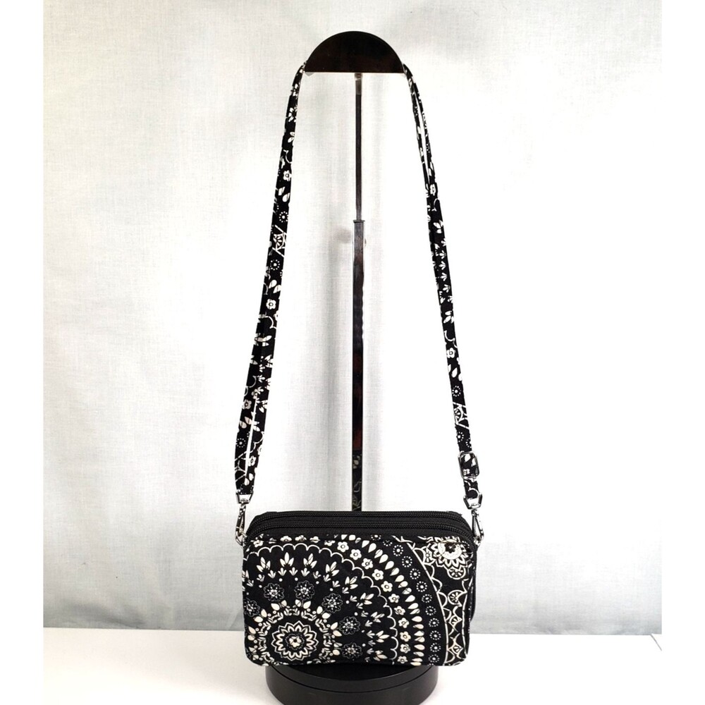 Vera Bradley All in One Crossbody Bag Black Bandana Medallion